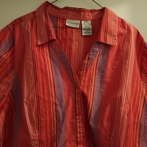 White Stag Striped Blouse. Size 18. Preloved.